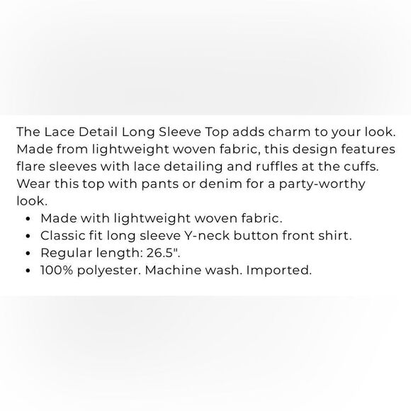 Chico’s SZ 0 long sleeve button up top - Picture 10 of 11